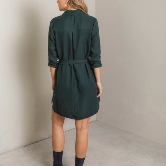 NWT Kasey Shirt Dress Green Size 2 - Picture 2 of 4